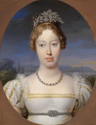 Portret van Carolina Ferdinanda van Oostenrijk, geen prinses van Sleeswijk-Holstein